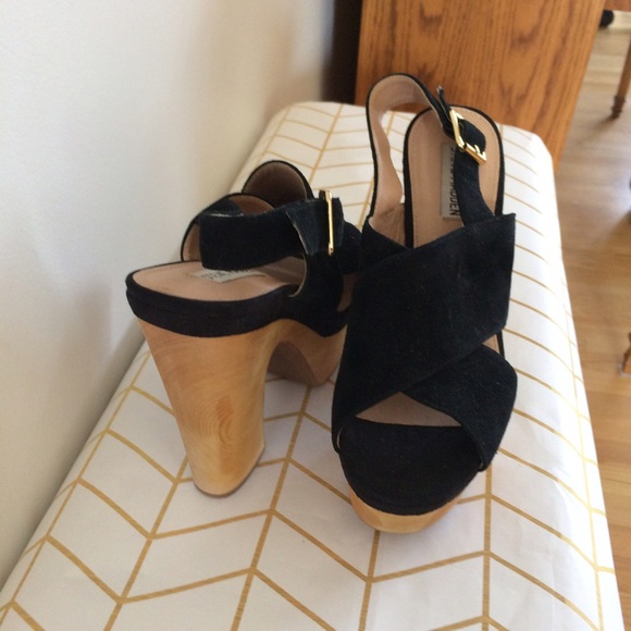 Steve Madden Maxinnee Leather/Wood Platform Sandal - 8.5 - Picture 6 of 8